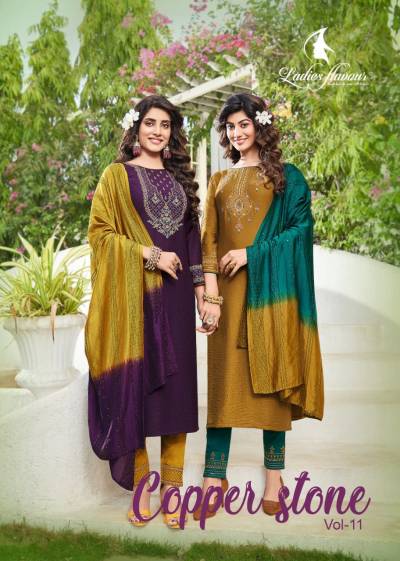 Copper Stone Vol 11 By Ladies Flavour Designer Readymade Salwar Kameez Collection